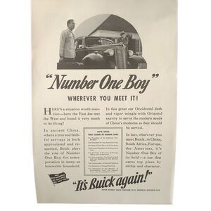 Vintage 1937 Buick Number One Boy Ad Advertisement